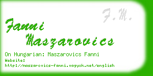 fanni maszarovics business card